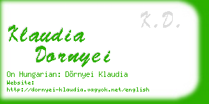 klaudia dornyei business card